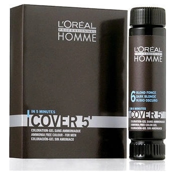 L'Oréal Homme Cover 5 Hair Color 6 Dark Blond tmavá blond 3 x 50 ml