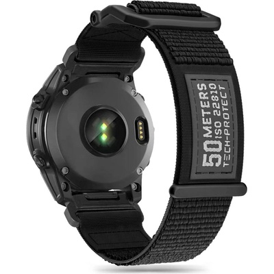 Tech-Protect Найлонова каишка за Garmin Fenix 3 / 3HR / 5X / 5X Plus / 6X / 6X Pro / 7X от Tech-Protect Scout - Черен (9319456605556)