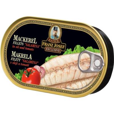 Kaiser Franz Josef Exclusive Makrela filety "Salamina" v oleji a tomatě 170 g
