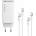 ColorWay AC зарядно устройство GaN Mini CW-CHS058PDCL-WT 65W PD порт PPS USB (USB-2C1A) кабел Type-C и Lightning (CW-CHS058PDCL-WT)