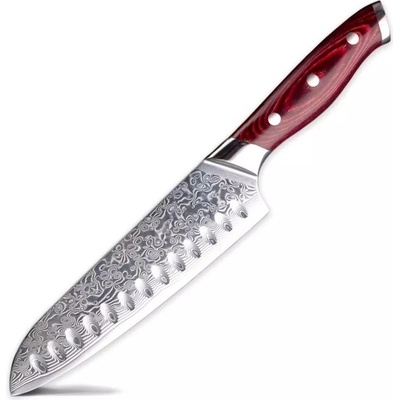 IZMAEL Damaškový kuchynský nôž Mijazaki Santoku 16 cm