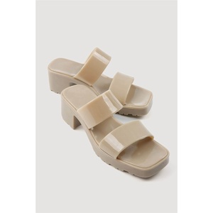 Moda Trend Дамски чехли с ток - Визон #332058 (332058_Бежов)