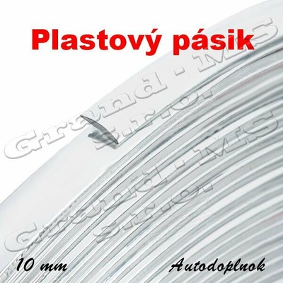 Plastový dekoračný pásik strieborný šírka 6 mm typ 02