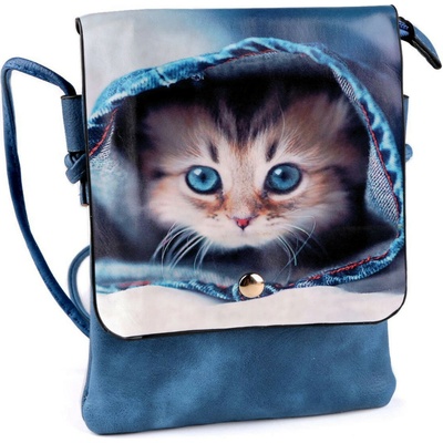 Crossbody kabelka s modrookou kočičkou