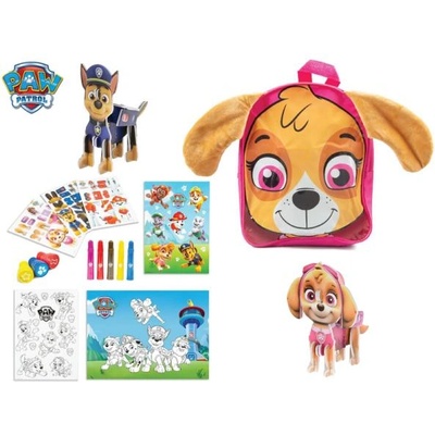 Mikro Творчески комплект Paw Patrol с цветни моливи, стикери и книжки за оцветяване в раничка Skye