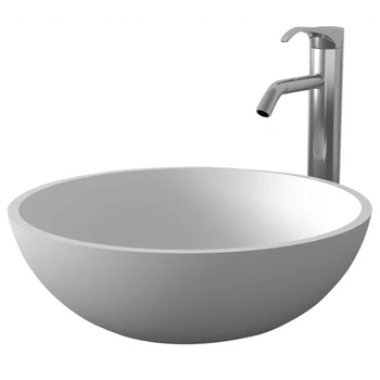 Image 1 of Inter Ceramic Мивка за баня ICB 645W, монтаж върху плот, iStone Solid Surface, бял мат, 40x40x13см (645W)