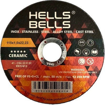 Hell Bells Řezný kotouč 115 x 1,0 x 22,2 mm HBSG11510