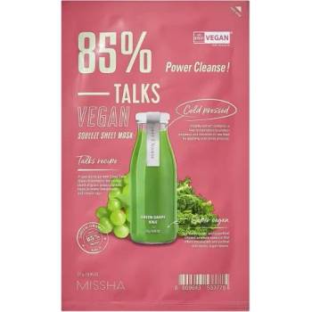 Image 1 of MISSHA Talks Vegan Power Cleanse - Текстилна почистваща маска за лице с бяло грозде и зеле 27гр