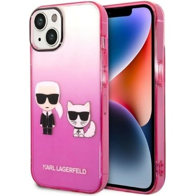 KARL LAGERFELD Кейс Karl Lagerfeld KLHCP14MTGKCP за iPhone 14 Plus 6, 7", твърд, różowy/pink Gradient Ikonik Karl & Choupette (3666339086374)