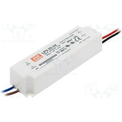 MEAN WELL LPV-20-24 Napájecí zdroj: spínaný; LED; 20W; 24VDC; 0,84A; 90÷264VAC; IP67