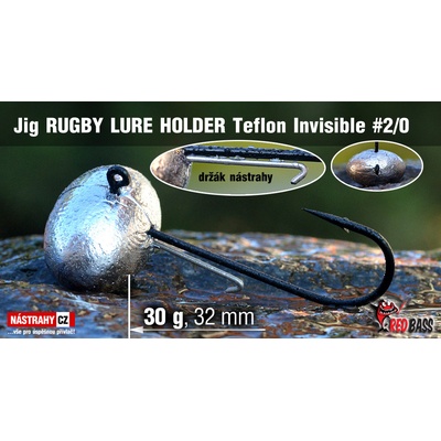 NASTRAHY.cz Jig Teflon Invisible RUGBY Lure holder #2/0 35 mm/0, 30 g 5 ks