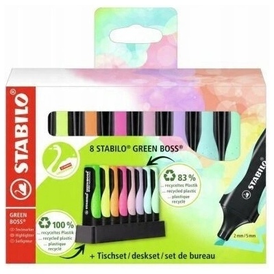 Zvýrazňovač STABILO Green BOSS 8 ks