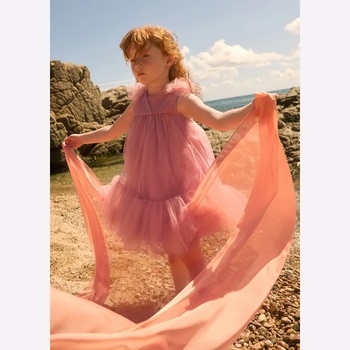 Abel & Lula Нежна официална рокля за момиче в розово Abel&Lula