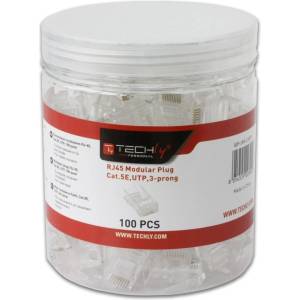 TECHLY IWP-JAR-C5RTY RJ45 Конектор 8P/8C Cat5e UTP, Кабел, 100 бр (IWP-JAR-C5RTY)