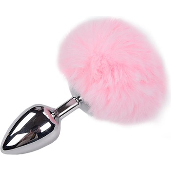 Image 1 of Alive Metal Anal Fluffly Plug L Pink
