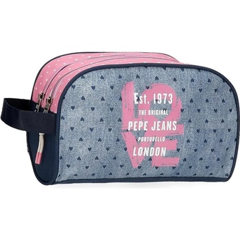 PEPE JEANS Несесер Pepe jeans Noni Denim wash bag - Blue / Pink (Multicolor)