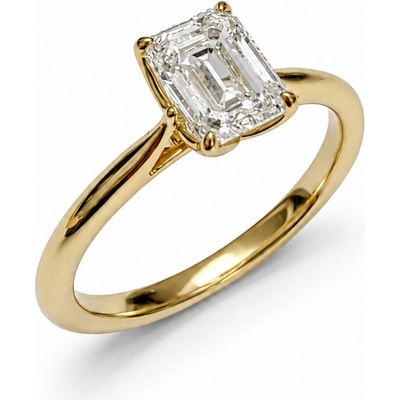 Lillian Vassago IGI Zásnubný zlatý prsteň s obdĺžnikovým lab grown diamantom LLV59 DR180Y