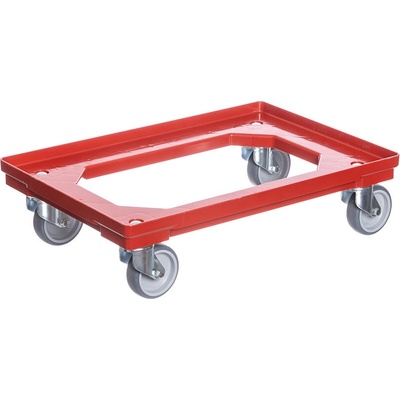 PK Group Vozík pod prepravky 4 otočné gumové kolieska 100 mm Barvy: Červená