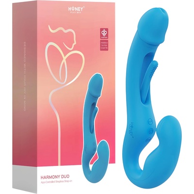 Honey Play Box Harmony Duo - смарт вибратор с езиче (син)