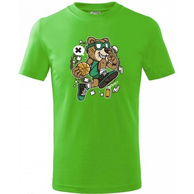 Basketbal komiks tričko detské Apple Green