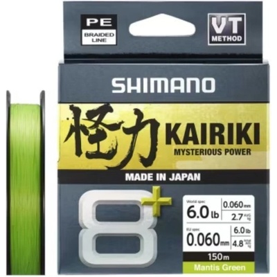 Shimano Pletená Šňůra Kairiki 8+ Mantis Green 150m 9,8kg 0,16mm – Sleviste.cz