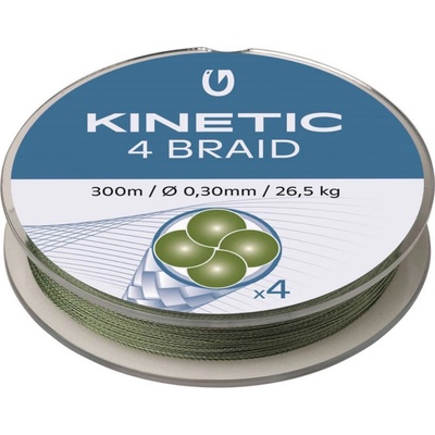 Kinetic pletená šňůra 4 Braid Dusty Green 300m 0,35 mm 28,3 kg