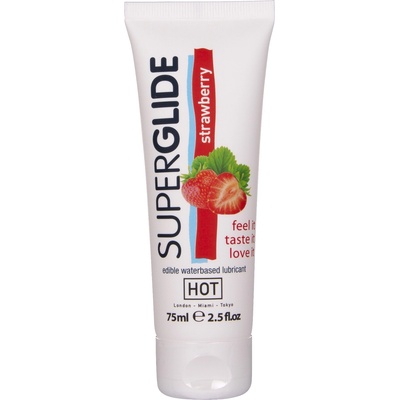 HOT Superglide Edible Waterbased Lubricant Strawberry 75ml