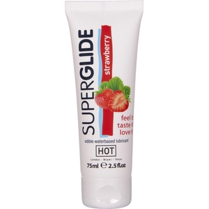 HOT Superglide Edible Waterbased Lubricant Strawberry 75ml