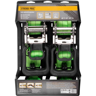 Popruh upínací Strend Pro, pás s račňou, 50 mm, L-6 m, max. 960 kg, bal. 2ks – Zboží Dáma