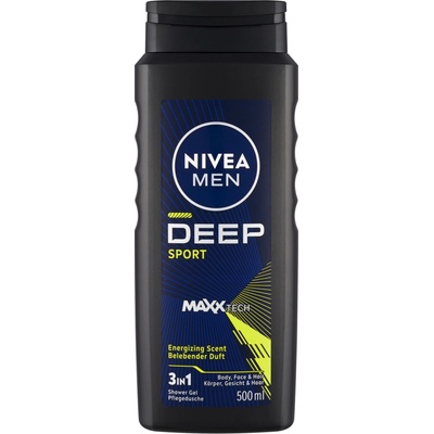 Nivea Men Deep Sport sprchový gel 3v1 na tělo, tvář a vlasy 500ml