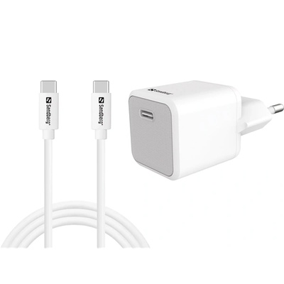 Sandberg Мрежово зарядно устройство SANDBERG USB-C 20W + USB C - C1m 441-58 (441-58)