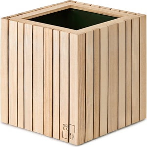 SQUARELY Самонаторяваща се саксия за цветя GrowON естествено пепелна (101-1A3)