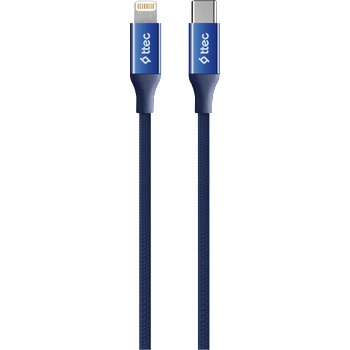 Ttec Кабел ttec AlumiCable Type-c - Lightning Fast Charging Cable 150cm - Син