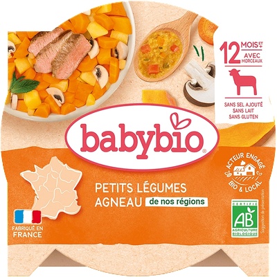 Babybio БИО Меню с Агнешко със зеленчуци, купичка след 12 мес. 230г