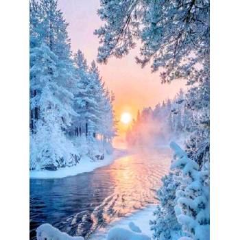Image 1 of Зимен пейзаж Залез 30/40 см