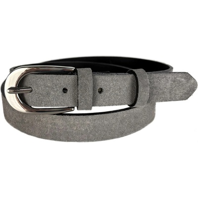 Penny Belts Dámský kožený opasek 2507N-S50 šedý semišový