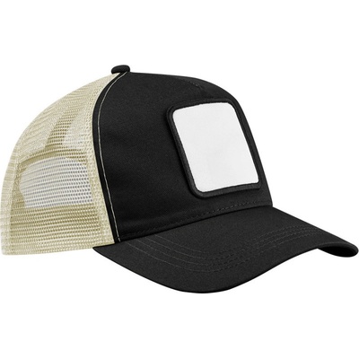 Beechfield s nášivkou B 636 trucker 5 panelová COT530636ab099-black/stone Černá/stone