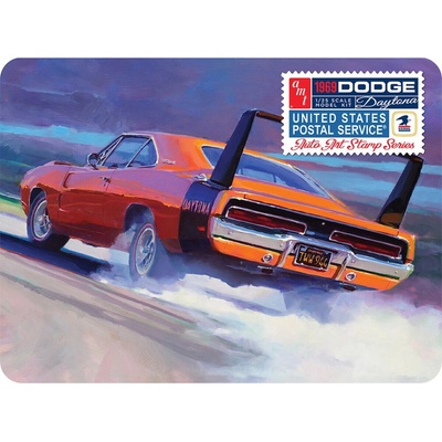 AMT model plastikový 1969 Dodge Charger Daytona(USPS Stamp Series Collector Tin) 1:25