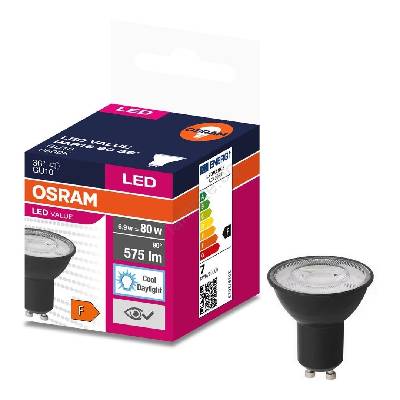 LED Крушка VALUE PAR16 GU10/6, 9W/230V 4000K 36° черен - Ledvance (P225233)