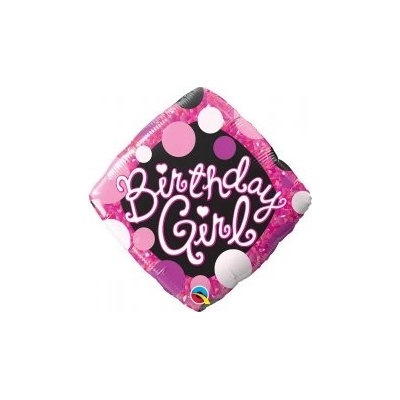 Qualatex Diamant Birthday Girl 18 45cm fóliový balónek