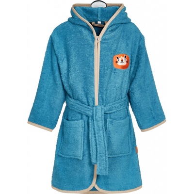Dětský župan Playshoes Jungle petrol froté
