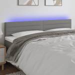 vidaXL LED горна табла за легло, тъмносива, 200x5x78/88 см, плат (3121775)
