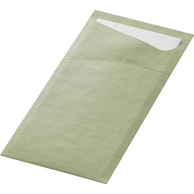 Duni Obal na príbor Sacchetto šedá s bielou servítkou 19x8,5cm 100ks