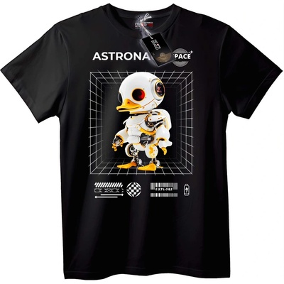 NOONEBRAND Тениска Космически Астронавт Робот Патица - XL, White