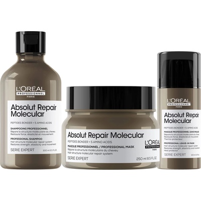 L'Oréal L'Oréal Professionnel Absolut Repair Molecular Комплект - Шампоан, Маска и Маска без отмиване, 300 + 250 + 100 ml
