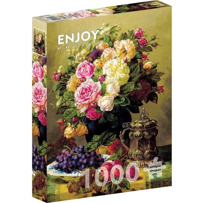 Enjoy Пъзел Enjoy - Jean-Baptiste Robie, Still Life with Roses, 1000 части (5949194011070)