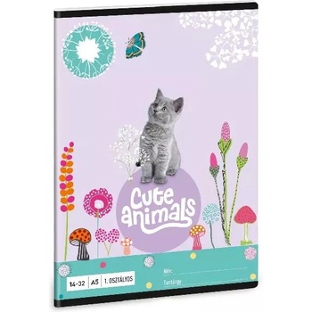 Ars Una Сладки животни: Тетрадка на линии с котенце - 1 клас, 14-32, a5 (53583680)