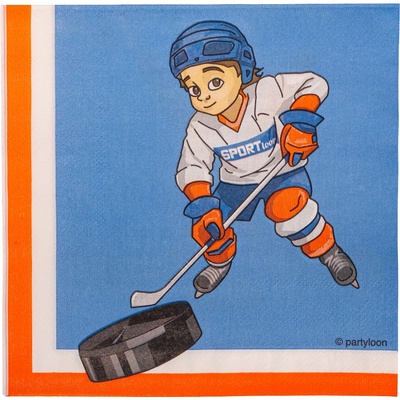 Sportloon Papírové ubrousky Hokej 33 x 33 cm
