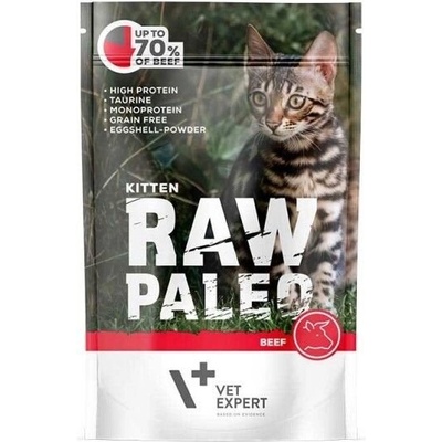 VetExpert Пауч Raw Paleo Cat Kitten Beef 100g
