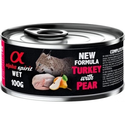 Alpha Spirit Complete wet cat food - консерва за котки с Пуйка и круши, 93% месо и 4% плодове - 100 гр 6005709